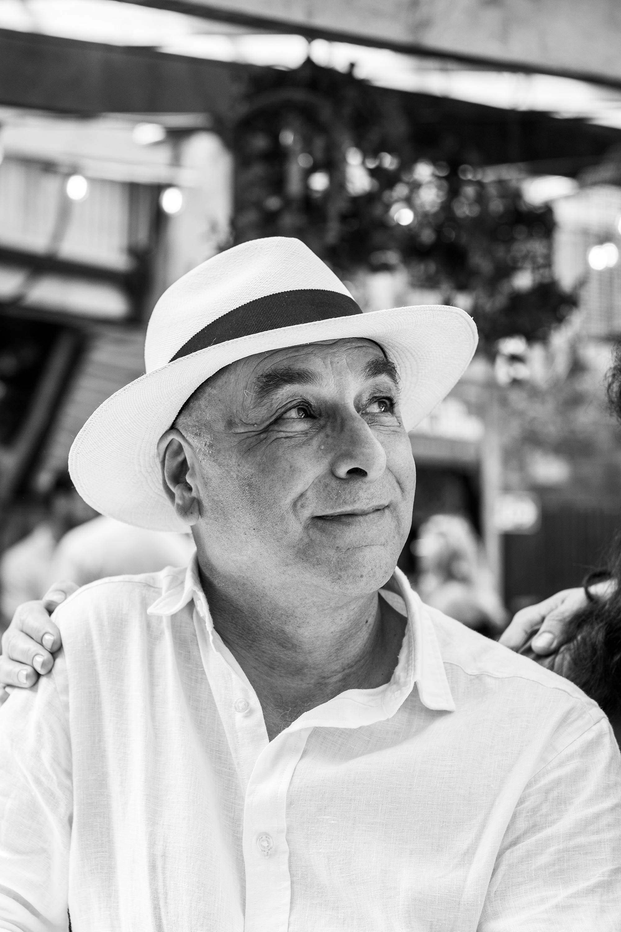 Candid headshot portrait at London wedding